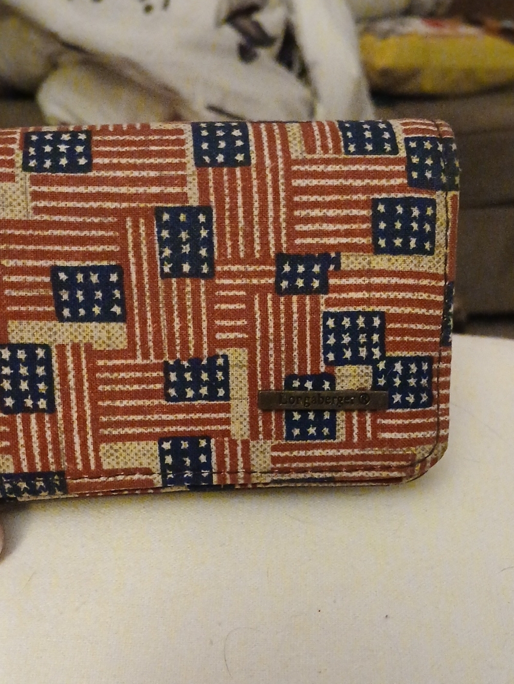 Longaberger Patriotic Flag Wallet in Red, Blue, Cream